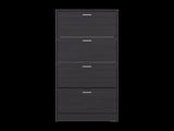 Kobuk 4 Door Shoe Rack, 4 Shelves, Black Wengue B097P480476
