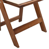 Upholstered folding chair, space saving, easy to carry, 4PCS, Walnut shelfBeige cushion,Dining room W49553920