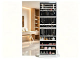 () Full-Length Mirror Cabinet with Rotating Basend Sliding Doors, Featuring 78673882