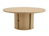 47.2-inch round wooden-style dining table with double-layer storage design and Roman column shape 48313639