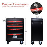 Rolling Metal Tool Chest with 5 Drawers, 20" 5-Drawer Tool Chest Cabinet with Ball Bearing Drawer W1102P245231