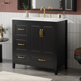 36 inch Bathroom Vanity with Sink, One Cabinet with Soft-closing Doors, 4 Soft-Closing Drawers, N759P292552B
