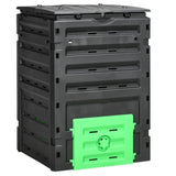 450L Garden Compost Bin with 2 Sliding Doors,Black 60999655