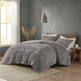 Full/Queen Ruched Fur Down Alternative Comforter Set B035129367