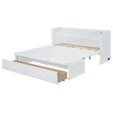 Queen Size Murphy Bed with USB Port and a Large Drawer, White N708P205905K