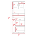 ZUN Pantry Cabinet 67" H, Two Doors, One Drawer, Two Storage Shelves, Two Internal Shelves, Three B097120774