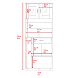 ZUN Pantry Cabinet 67" H, Two Doors, One Drawer, Two Storage Shelves, Two Internal Shelves, Three B097120774