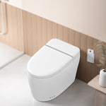 ZUN Smart Toilet Bidet Combo with Foot Sensor Open Cover/Seat, Self-Cleaning Nozzle, Heated Seat, Night W1219P243771