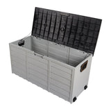 ZUN 75gal 260L Outdoor Garden Plastic Storage Deck Box Chest Tools Cushions Toys Lockable Seat 26633405