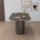 63 " MDF New Brown Style Dining Table and Regular Edge Table, 4-8 Person Dining Table, Vertical 56102959
