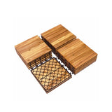 27 multifunctional outdoor floor tiles, 12" x 12" albizia wood interlocking terrace tiles 85585737