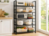 62"x 24" Freestanding Bookshelf 5 Tier Bookcase Open Display Storage Shelf with Metal Frame, Black 51635985