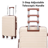 3 in 1 ABS&PC Trolley Box 20in 24in 28in Trolley Box Iron Tie Rod ABSPC Alloy Beige 74017968