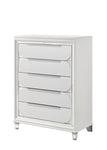 ZUN 1pc Modern Contemporary Chest Five Storage Drawers White Cream Finish Bedroom Wooden Furniture B011P215600