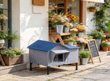 Weatherproof Heated Cat House, Outdoor Cat Shelter with Heating Pad, Elevated Base & Safe Escape 02724734