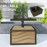 Weighted Umbrella Stand with Table Tray and Wheels - Brown 93041151