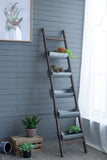 Farmhouse Foldable Reed Galvanized and Wood Ladder Planter 14.2" x 7.5" x 70.9" W2078P322239