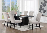 ZUN Unique Contemporary Gray Boucle Fabric Set of 2pc Dining Chairs Black Wooden Legs Parson Side Chair B011P234754