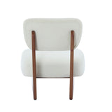 Modern Beige Lounge Chair with Polyester Upholstery, Sturdy Wood Base With Walnut Finish, N767P241702W