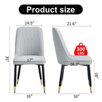 ZUN Light gray dining chairs and room chairs. PU material and metal legs, suitable for kitchen, W1151P147208