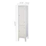 ZUN Tall Narrow Tower Cabinet with 2 Shutter Doors 5 Tier Shelves for Bathroom, Kitchen ,Living Room 25815711