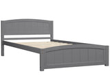 Wood Platform Bed with Headboard,Footboard and Wood Slat Support, Gray WF190781AAE