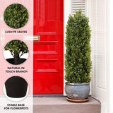 ZUN Hot Sell High quality decoration topiary plants Artificial Green taper eucalyptus green plants 2pcs W2945P220573