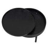 Modern Round Wood Rotating Tray Coffee Table with Storage & Metal Legs in Black N735P185132B