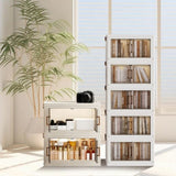 1 Piece Three Tier Folding Organizer with Lid and Door on Wheels, Collapsible Plastic Small 37538906
