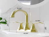 Bathroom Faucet Brushed Gold with Pop-up Drain & Supply Hoses 2-Handle 360 Degree High Arc Swivel 28291846