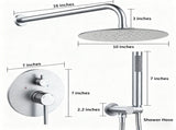 Shower System Shower Faucet Combo Set Wall Mounted with 10" Rainfall Shower Head and handheld shower T3177P412845