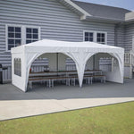 ZUN 10 x 20 ft Heavy Duty Awning Canopy Pop Up Gazebo Marquee Party Wedding Event Tent with 6 Removable 38843831