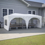 ZUN 10 x 20 ft Heavy Duty Awning Canopy Pop Up Gazebo Marquee Party Wedding Event Tent with 6 Removable 38843831