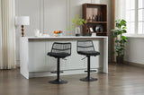 ZUN Set of 2 Rattan Bar Stool, 360 Swivel Bar Chair, Counter Height Chair with Footrest for Kitchen, W1752P217911