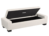 50" Ottoman Bench in Textured Boucle, Rectangular Design with Hinged Lid for Seating, Footrest, and N767P268309W
