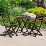 ZUN 3-Piece Eucalyptus Bistro Set, Round, Espresso B046125054