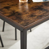 Pub High Dining Table 7 Piece Set, Industrial Style Pub Table, 6 PU Leather Bar Chairs for Kitchen W1668P193691