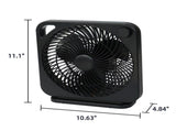 9" 3-speed Indoor Personal Table Electric Fan, Portable Handle, Black, ModelFN2006BK 01606589