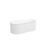 ZUN 67" Acrylic Freestanding Bathtub-Acrylic Soaking Tubs, Fluted style-Gloss White Freestanding Bathtub W2568P166155