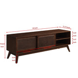 59 Inch Mid Century Modern Rattan TV Stand for 65 Inch TV, Entertainment Cabinet, Media Console for W1801115776