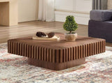 Modern 35.43 inch Handcraft Drum Table Square Table for Living Room,Small Wooden W2582P360254