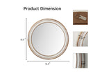 31.5 inches Round Wall Mirror for Bathroom Vanity, Wooden Farmhouse Circle Mirrors for Bedroom, W2295P339144