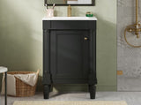 18" French Style Bathroom Cabinet with Storage, Small Space Solution with Ceramic Sink, Adjustable N710P415332B
