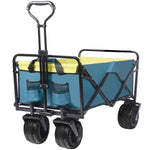 ZUN Collapsible Wagon Cart Heavy Duty Foldable Wagon with Big Wheels for Sand All-Terrain Utility 23446071