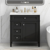 30'' Bathroom Vanity with Top Sink, Modern Bathroom Storage Cabinet with 2 Drawers and a Tip-out N710P206904B