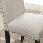 ZUN Biony Fabric Dining Chairs with Nailhead Trim, Set of 2, Tan T2574P164549