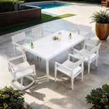 Outdoor Patio Aluminum 40"x70" Two-tone Table Top Rectangle Dining Table with Tapered Feet & W1886P164363