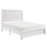 White Finish Queen Size Panel Bed Wooden Bedroom Furniture 1pc, Bed in a Box B011P248609