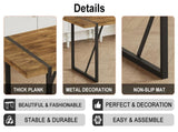 Rustic Industrial Rectangular Wood Dining Table For 4-6 Person, With 1.5" Thick Engineered Wood W2827P427974