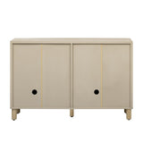 TREXM 4-Door Buffet Cabinet with Storage, Wood Sideboard Cabinet with Unique Arc Handles and N715P264916D